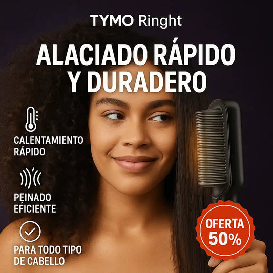 Tymo® – Cepillo Alisador 2 en 1 | Cabello liso y sin frizz