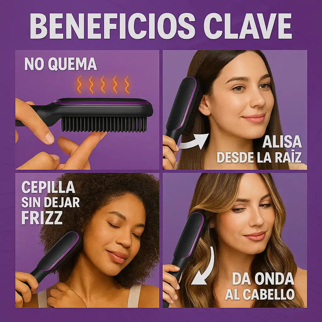 Tymo® – Cepillo Alisador 2 en 1 | Cabello liso y sin frizz